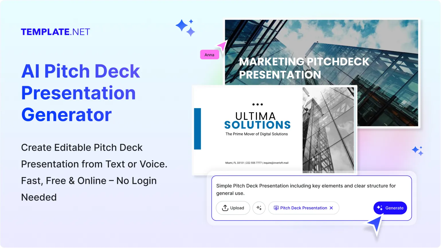 Free AI Pitch Deck Presentation Generator, AI Pitch Deck Slide Maker Online [ No Signup ]